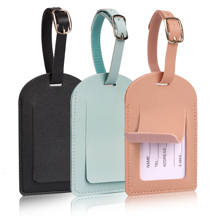 Women Men Luggage Tags PU Leat - Luggage Tag Leather ulasan dan harga
