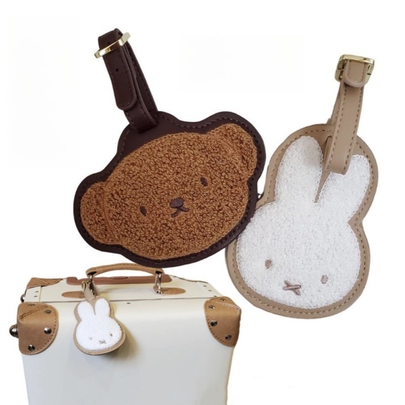 Hot Cartoon Miffy Series Leath - Luggage Tag Leather ulasan dan harga
