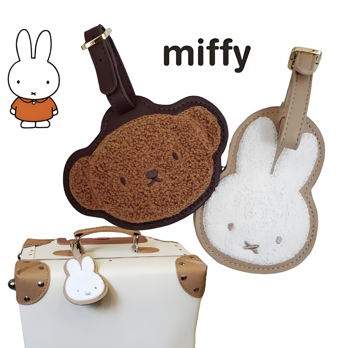 Kawaii Anime Miffy Rabbit Bori - Luggage Tag Leather ulasan dan harga