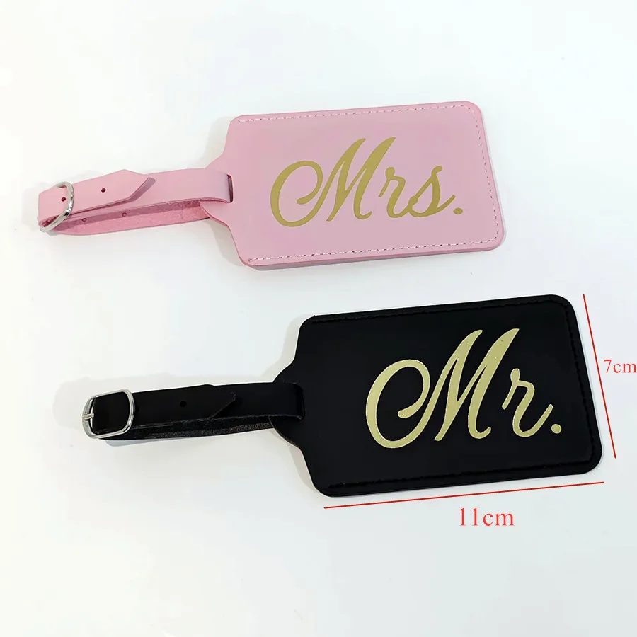 2PCS/Set Mr Mrs Couples Luggag - Luggage Tag Leather ulasan dan harga
