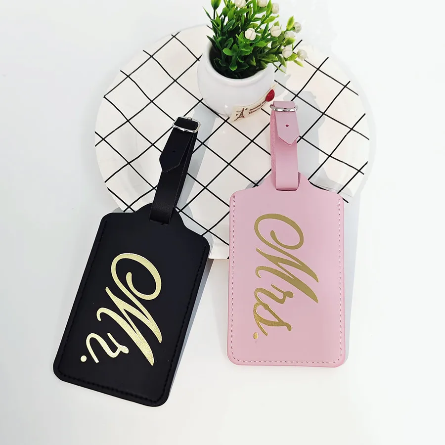 2PCS/Set Mr Mrs Couples Luggag - Luggage Tag Leather ulasan dan harga
