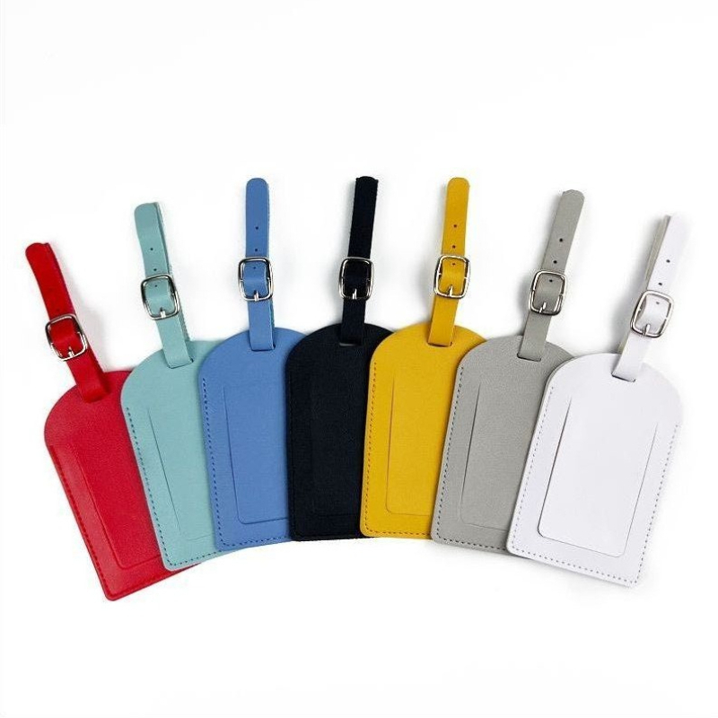 1PC PU Leather Luggage Tag Sui - Luggage Tag Leather ulasan dan harga