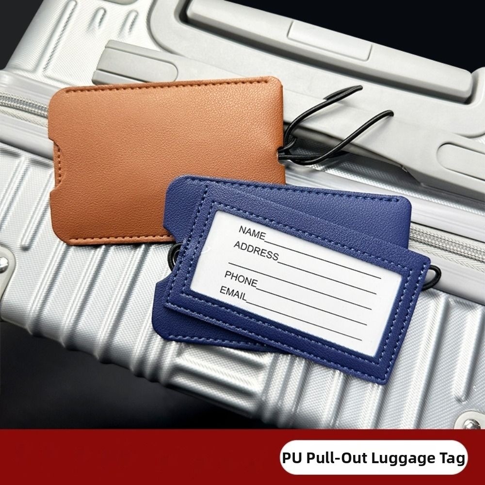PU Leather Pull out Luggage Ta - Luggage Tag Leather ulasan dan harga