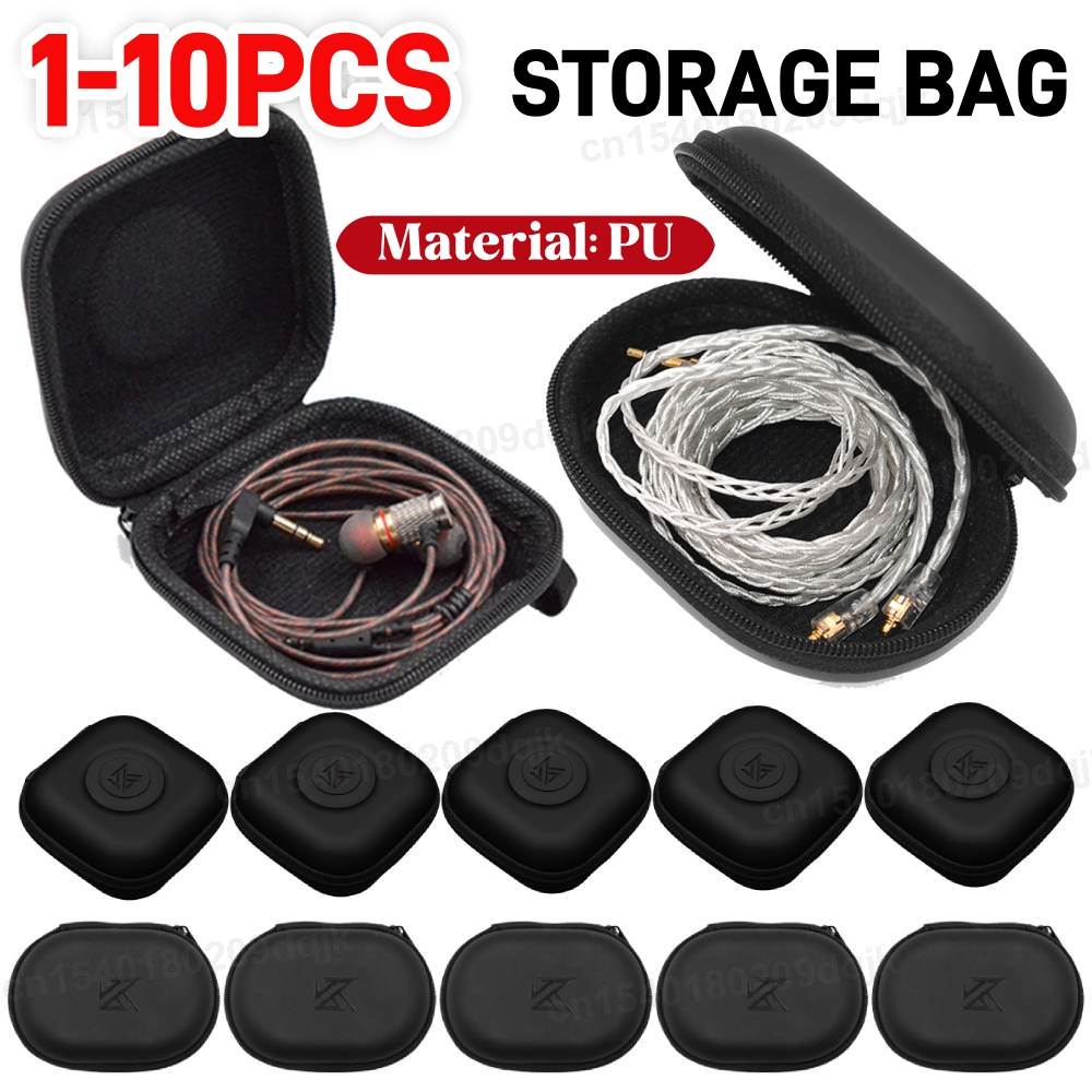 1-10PCS KZ Earphones Case PU L - Travel Accessories In Bulk ulasan dan harga