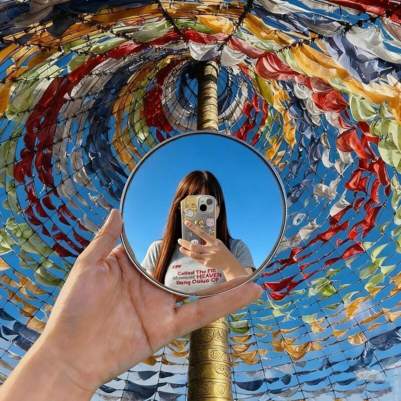 Handheld Selfie Mirror Portabl - Travel Accessories Deals ulasan dan harga