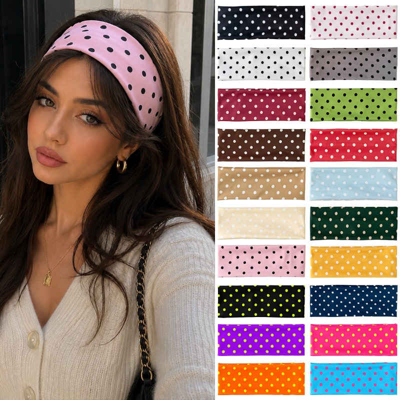 2Pc Polka Dot Elastic Headband - Travel Accessories Needed ulasan dan harga