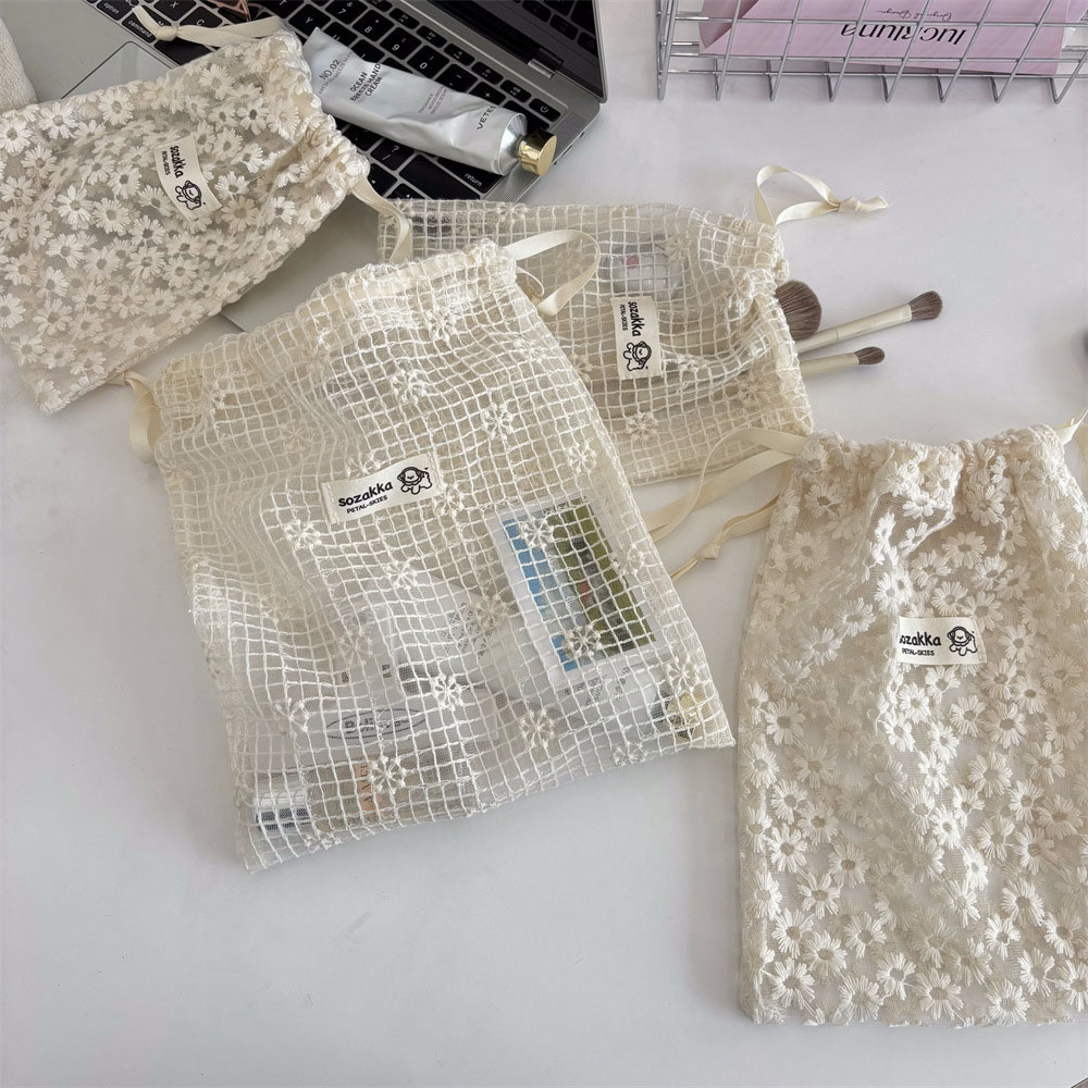 Lace Embroidered Daisy Mesh Dr - Travel Accessories Deals ulasan dan harga
