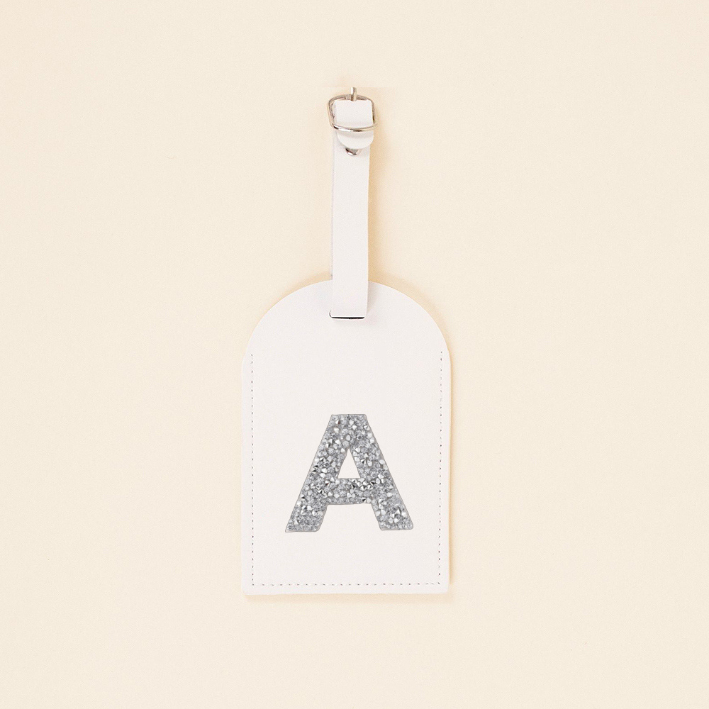 A-Z Rhinestone Monogram Leathe - Luggage Tag Leather ulasan dan harga