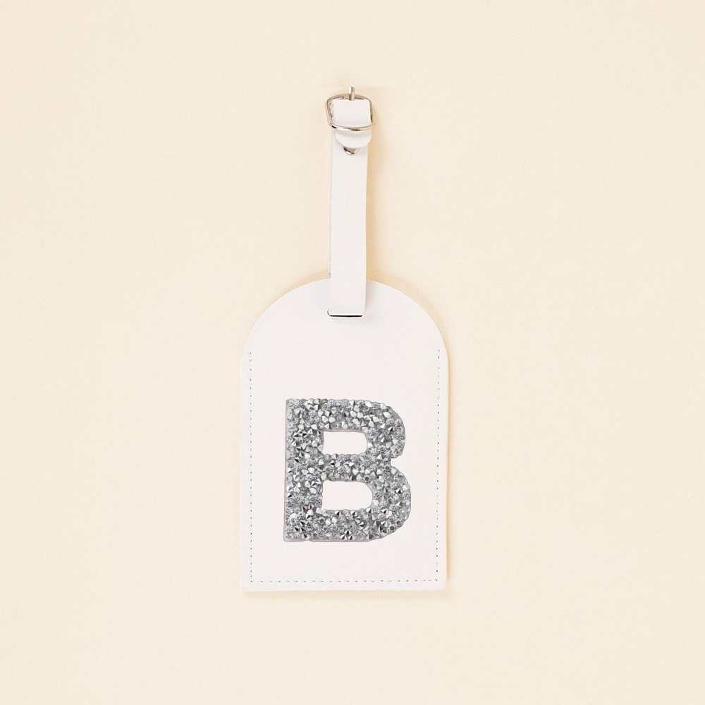 A-Z Rhinestone Monogram Leathe - Luggage Tag Leather ulasan dan harga
