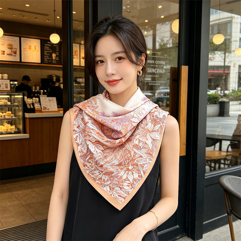 Soft Silk Scarf Women Square B - Travel Accessories To Gift ulasan dan harga